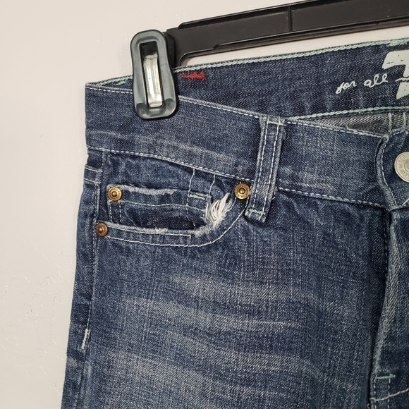 7 For All Mankind 7FAM Dojo Jeans Women's 26 Medium Dark Wash Denim Western Boho - Picture 11 of 12